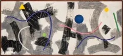 Theodor Werner, Metrum und Rhythmus, 1955, Tempera auf Leinwand auf Sperrholz