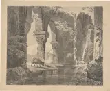 Carl Blechen, Romanische Ruine, 1826, Radierung, hellgrau laviert, auf Papier