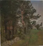 Johan Christian Clausen Dahl, Partie bei Jomfrubraaten, Christiana, 1844, Öl auf Pappe auf Pappe