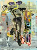 Markus Oehlen, Flieger, 2004, Öl und Farbserigrafie auf Leinwand