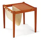 Bent Silberg, End table with magazine sling, 1960, Teak and canvas