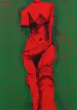 Jim Dine, Nine Views of Winter (2), 1985, Woodcut with hand coloring on Arches buff