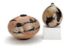 Otto Heino, Pair of vases, Glazed stoneware