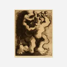 Jacques Lipchitz, Theseus and the Minotaur, 1945, etching and aquatint