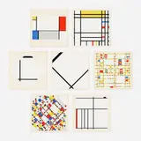 Piet Mondrian, seven works from A Portfolio of Ten Paintings, 1967, screenprints in colors
