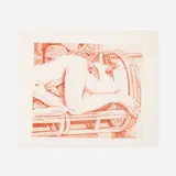 Philip Pearlstein, Nude on a Bamboo Sofa