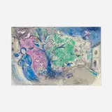 La Chasse aux Oiseaux from the Daphnis et Chloé series by Marc Chagall, 1961, lithograph in colors on Arches, sold Feb 2021
