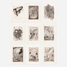 Tango portfolio by Nancy Graves, 1991, etchings, sold Feb 2021