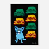 Junkyard Dog by George Rodrigue, 1993, screenprint in colors, sold Feb 2021