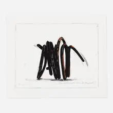 Two Indeterminate Lines by Bernar Venet, 2006, lithograph in colors, sold Feb 2021