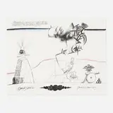 Saul Steinberg, Annuit Coeptis with Abraham Lincoln from the New York International portfolio