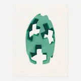 David Nash, Cross Cut Egg, 2004, pastel pochoir on paper