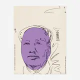 Mao by Andy Warhol, 1989, screenprint in colors on wallpaper, sold Feb 2021