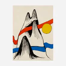 Mountain and Sun by Alexander Calder, c. 1970, lithograph in colors, sold Feb 2021