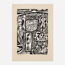 Scénario Bref by Jean Dubuffet, 1979, screenprint on Arches, sold Feb 2021