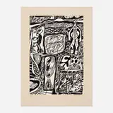 Jean Dubuffet, Scénario Bref, 1979, screenprint on Arches