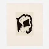 Composition XXV from the Octavio Paz, Three Poems portfolio by Robert Motherwell, 1987, lithograph and chine appliqué on Magnani paper, sold Feb 2021