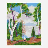 Josef Zenk, Landscape, oil on Masonite