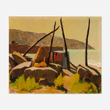 C. Yarnall Abbott, Coastal Landscape with a House, oil on canvas