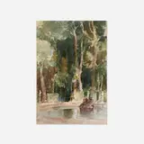 R.A. Sir William Russell Flint, September Sunshine, Versailles, 1954, watercolor