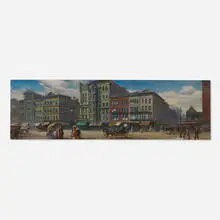 Joseph Tomanek, Chicago Mural of State Street, oil on Masonite