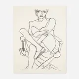 Richard Diebenkorn, Seated Woman in Chemise (from the Seated Woman series), 1965, lithograph on BFK Rives