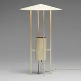 Philip Johnson and Richard Kelly, Floor lamp, 1953, brass, enameled aluminum