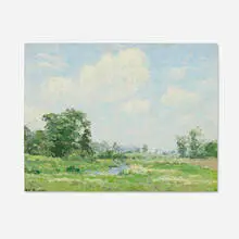 Thomas Manley, Brook Through the Fields, oil on board