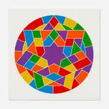 Plate #05 (from the Stars series) by Sol LeWitt, 2002, linocut in colors on Somerset Satin White, offered Nov 2022