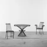 Mathieu Matégot, Cap d'Ail table and two chairs