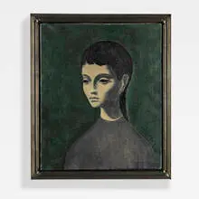 Jean Pierre Capron, untitled (Portrait of a Woman), 1952, oil on linen
