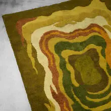 carpet by Alain de Bouvier de Cachard Raya, c. 1970, hand-knotted wool, sold Apr 2011