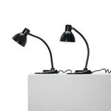 table lamps, pair by Marianne Brandt, c. 1930, enameled steel, sold Apr 2011