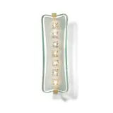 Max Ingrand, sconce, model 1568, c. 1956, etched and hand-chiseled crystal, brass, chrome-plated aluminum