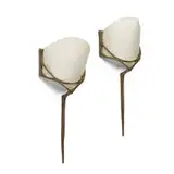 Félix Agostini, sconces, pair, c. 1960, cast bronze, parchment