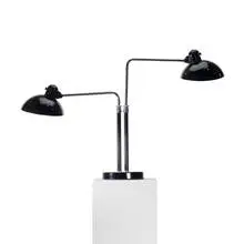 Double Dell table lamp by Christian Dell, 1933, enameled steel, chrome-plated brass, sold Apr 2011