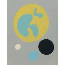 Soleil Recercle by Jean Arp, 1966, woodcut on paper, sold Feb 2011