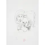 John Lennon, self portrait, lithograph on paper