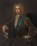 Charles Jervas, Portrait of a young Robert Walpole, half-length, in a brown coat, oil on canvas