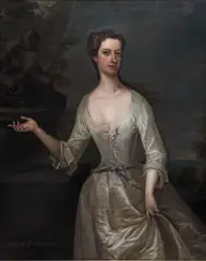 Charles Jervas, Portrait of Henrietta Pelham-Holles, Duchess of Newcastle-upon-Tyne three-quarter-length, in a white dress, oil on canvas
