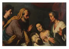 Ermanno Stroiffi, Elie ressuscite le fils de la veuve de Sarepta, oil on canvas