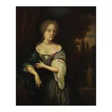 Johannes van Haensbergen, Portrait de dame à mi-corps, devant un paysage, oil on canvas