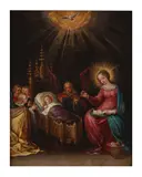 Cornelis De Bailleur, L'adoration de l'Enfant Jésus, oil on copper