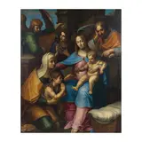 Manière de Léonard da Vinci, La Sainte Famille, avec Sainte Elisabeth, le jeune Saint Jean Baptiste et ange, oil on canvas