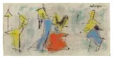 Untitled (Four Figures) by Lyonel Feininger, Um 1953, Aquarell und Tuschfeder auf leicht genarbtem Papier, sold May 2011