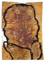 G–2 / 1973 by Emil Schumacher, 1973, Mischtechnik auf Papier, rückseitig auf Resopal montiert, sold Nov 2013