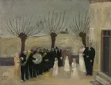 Albert Ebert, Silberhochzeit I, 1955, Öl auf Holz, im weißen Künstlerrahmen