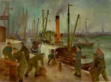 Albert Birkle, Im Hafen von Bordeaux, 1942, Öl auf Leinwand