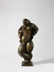Lucien Wercollier, Stehender Akt, 1951, Bronze mit brauner Patina. 62 cm × 28 cm × 16,5 cm (24 ⅜ in. × 11 in. × 6 ½ in.)