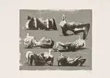 Henry Moore, Six Figures, 1973, Lithograph printed in colors